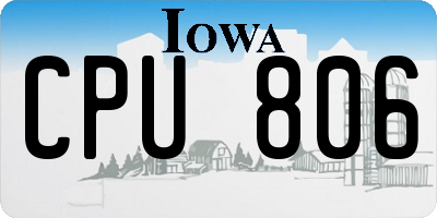 IA license plate CPU806