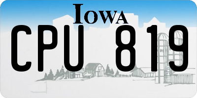 IA license plate CPU819