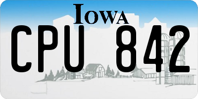 IA license plate CPU842