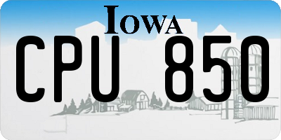 IA license plate CPU850