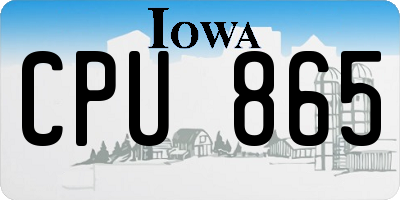 IA license plate CPU865