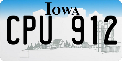 IA license plate CPU912