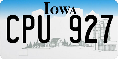 IA license plate CPU927