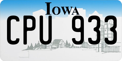IA license plate CPU933