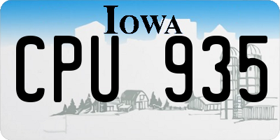 IA license plate CPU935