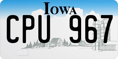 IA license plate CPU967