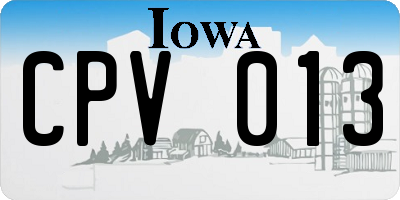 IA license plate CPV013