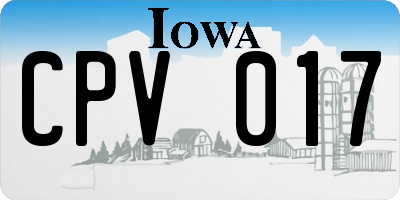IA license plate CPV017
