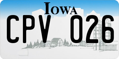 IA license plate CPV026