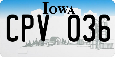 IA license plate CPV036