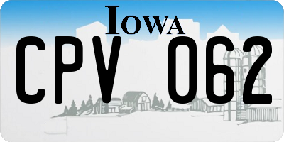IA license plate CPV062