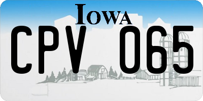IA license plate CPV065