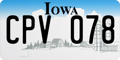 IA license plate CPV078