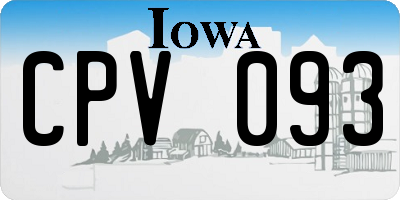 IA license plate CPV093