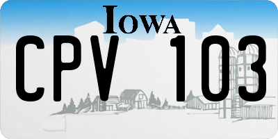 IA license plate CPV103