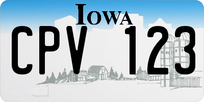 IA license plate CPV123