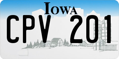 IA license plate CPV201