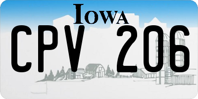 IA license plate CPV206