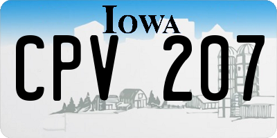 IA license plate CPV207