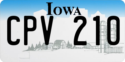 IA license plate CPV210