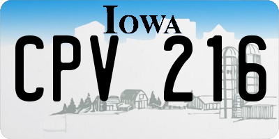 IA license plate CPV216