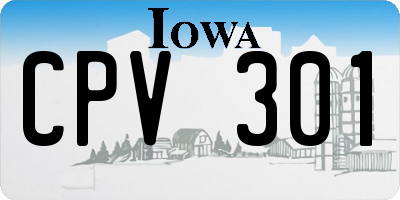 IA license plate CPV301
