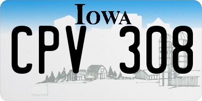 IA license plate CPV308