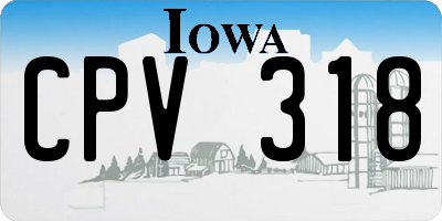 IA license plate CPV318