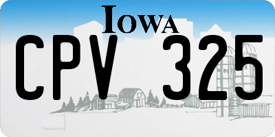 IA license plate CPV325