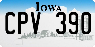 IA license plate CPV390