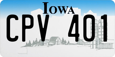 IA license plate CPV401