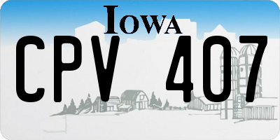 IA license plate CPV407
