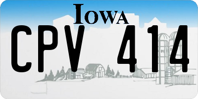 IA license plate CPV414
