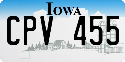 IA license plate CPV455