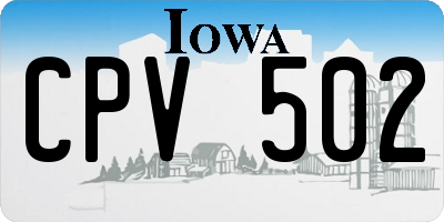 IA license plate CPV502