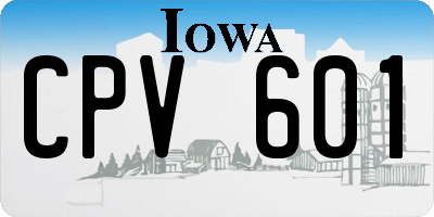 IA license plate CPV601