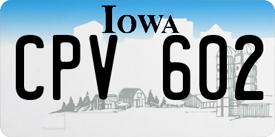 IA license plate CPV602