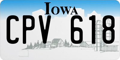 IA license plate CPV618