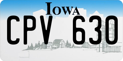 IA license plate CPV630