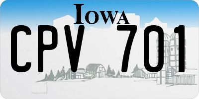 IA license plate CPV701