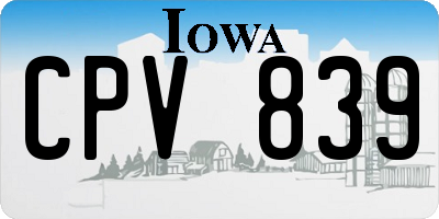IA license plate CPV839