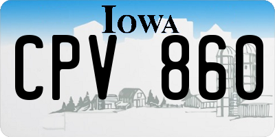 IA license plate CPV860