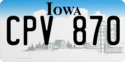IA license plate CPV870