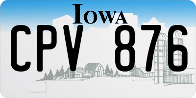 IA license plate CPV876