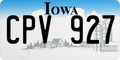 IA license plate CPV927