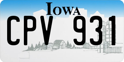 IA license plate CPV931