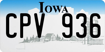 IA license plate CPV936