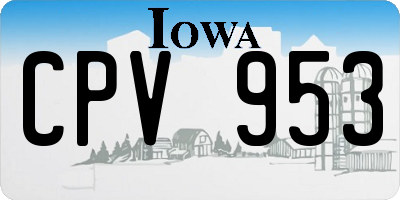 IA license plate CPV953