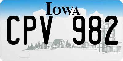 IA license plate CPV982