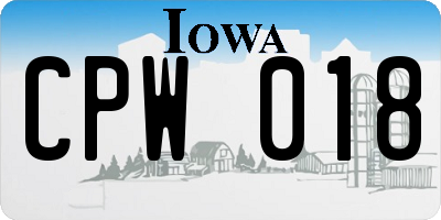 IA license plate CPW018